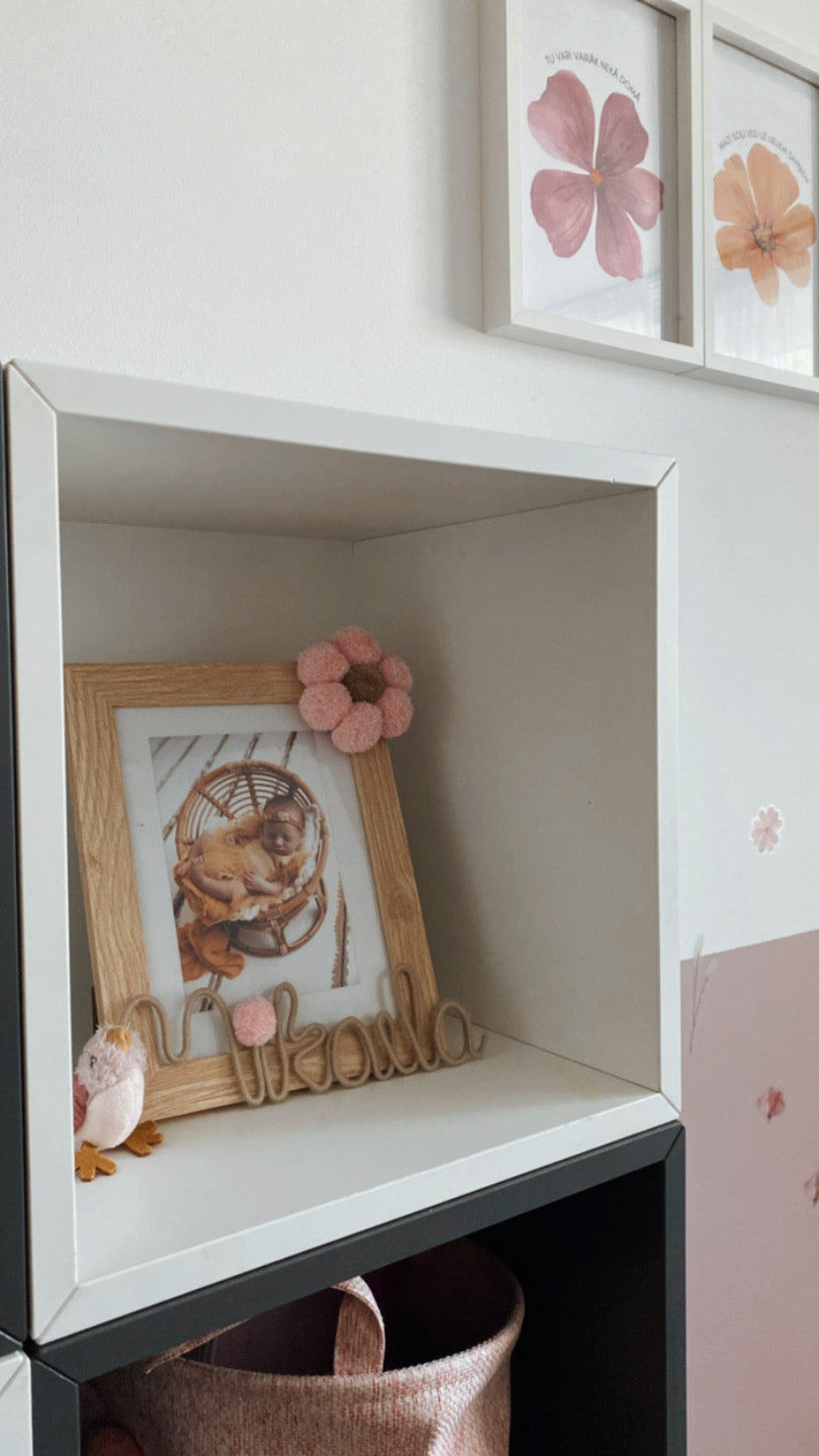 Personalized Pom Pom Baby Frame — Custom Nursery Decor