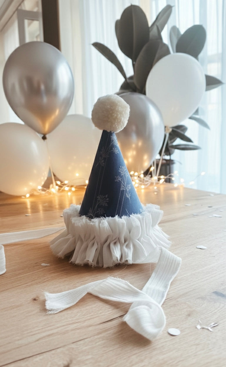 Fabric skirt Pom Pom hat